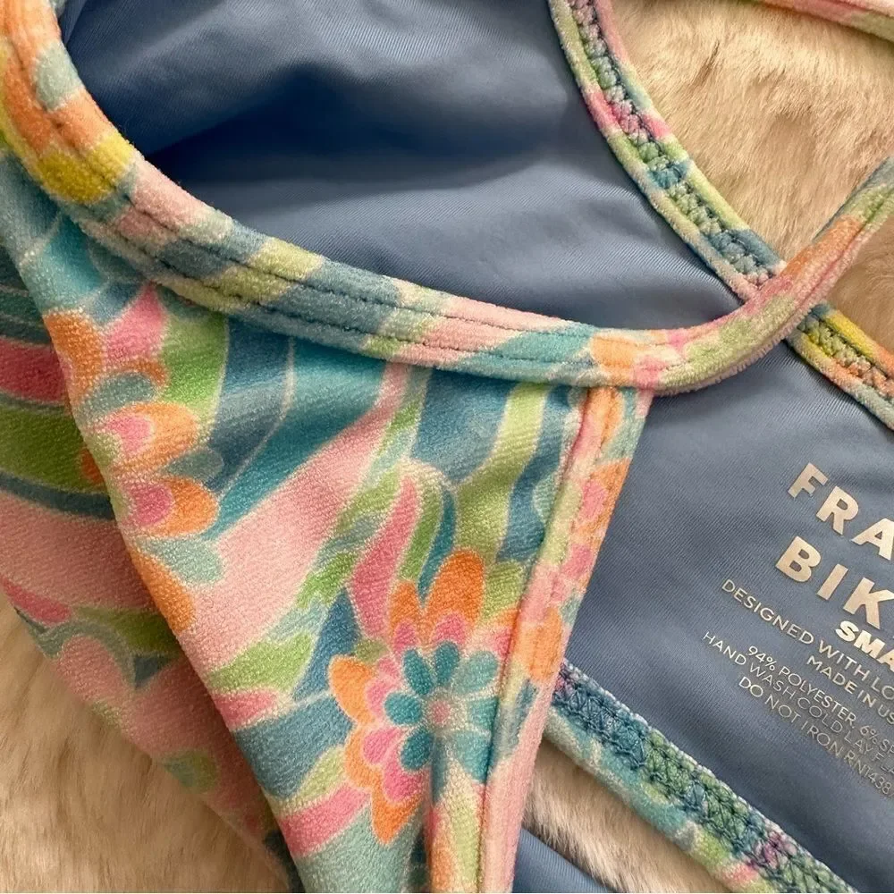 Frankie’s Bikinis Dallas Terry Bralette Bikini Top in Sunshower🐚🌸